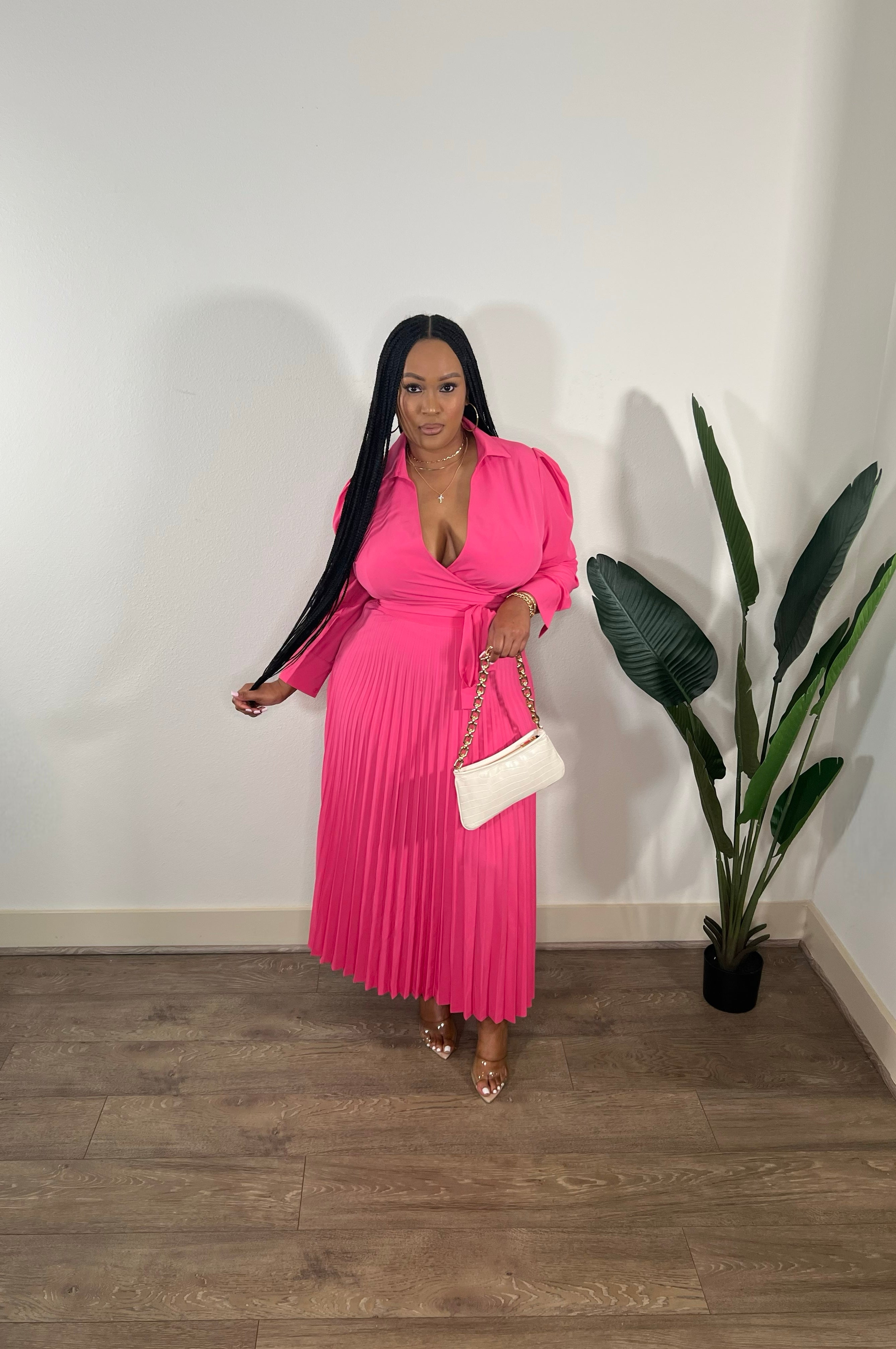 boss pink dress BOSS - Fitted Waist dress - pink - Girl